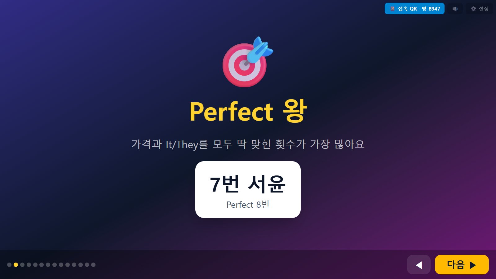 시상식 화면